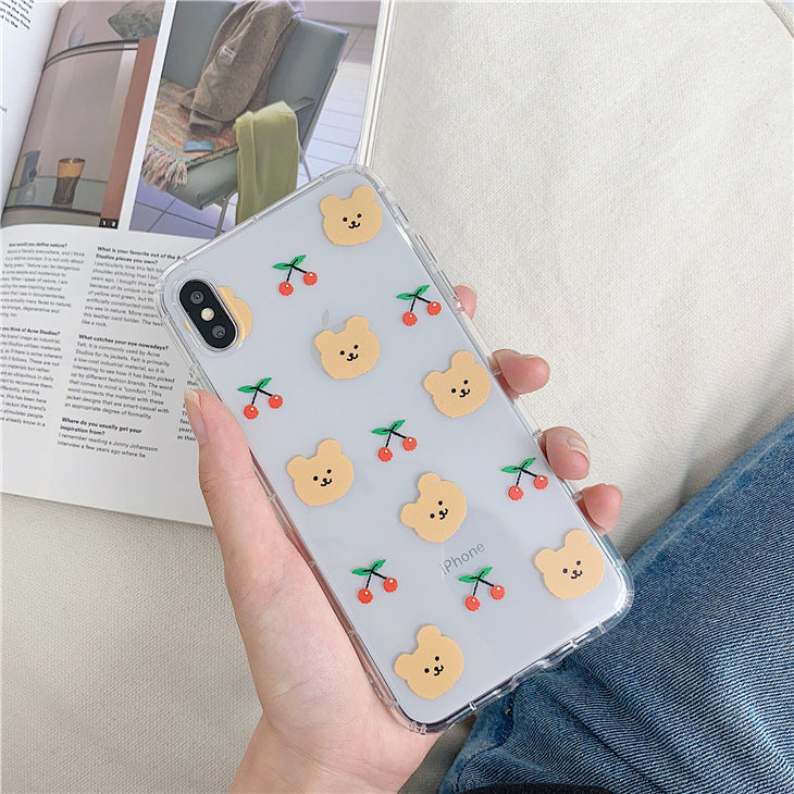 Compatible with Apple , Cute Cartoon Rabbit Transparent Soft Shell Cover