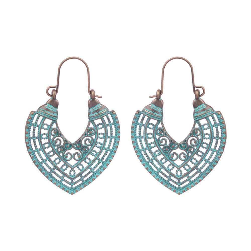 Vintage Ethnic Style Earrings Bohemian Turquoise Stud Earrings