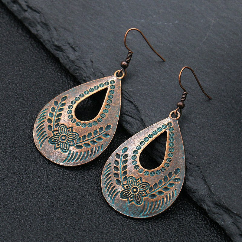 Vintage Ethnic Style Earrings Bohemian Turquoise Stud Earrings