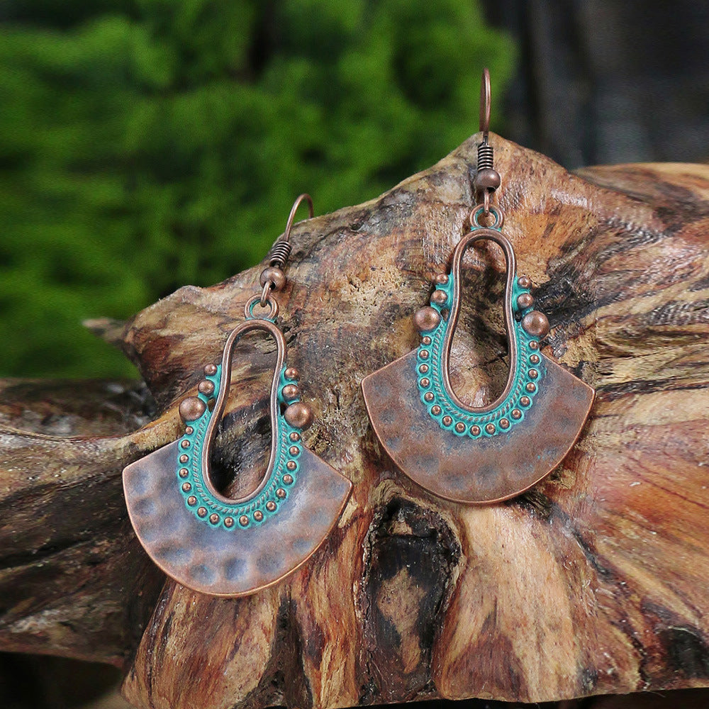 Vintage Ethnic Style Earrings Bohemian Turquoise Stud Earrings