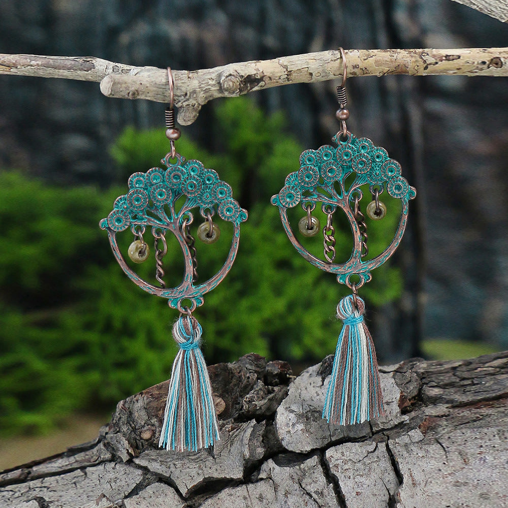 Vintage Ethnic Style Earrings Bohemian Turquoise Stud Earrings