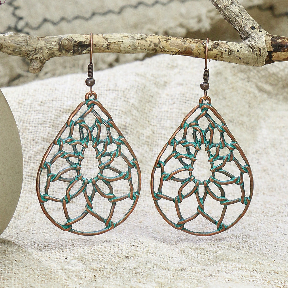 Vintage Ethnic Style Earrings Bohemian Turquoise Stud Earrings