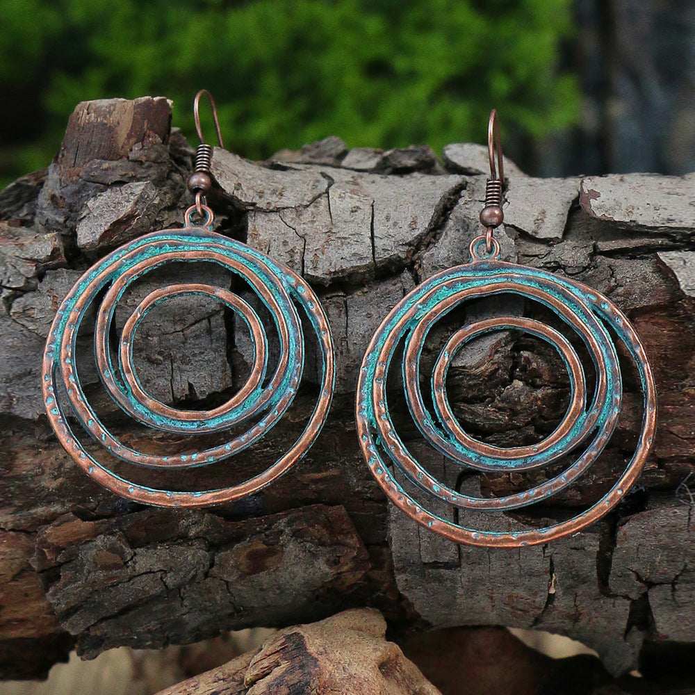 Vintage Ethnic Style Earrings Bohemian Turquoise Stud Earrings