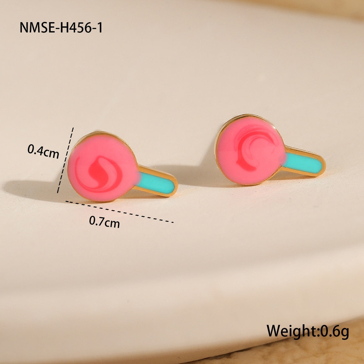 Personalized Creative Colorful Oil Stainless Steel Cute Fruit Cake Ear Studs