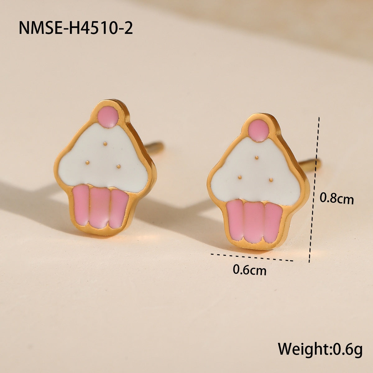 Personalized Creative Colorful Oil Stainless Steel Cute Fruit Cake Ear Studs