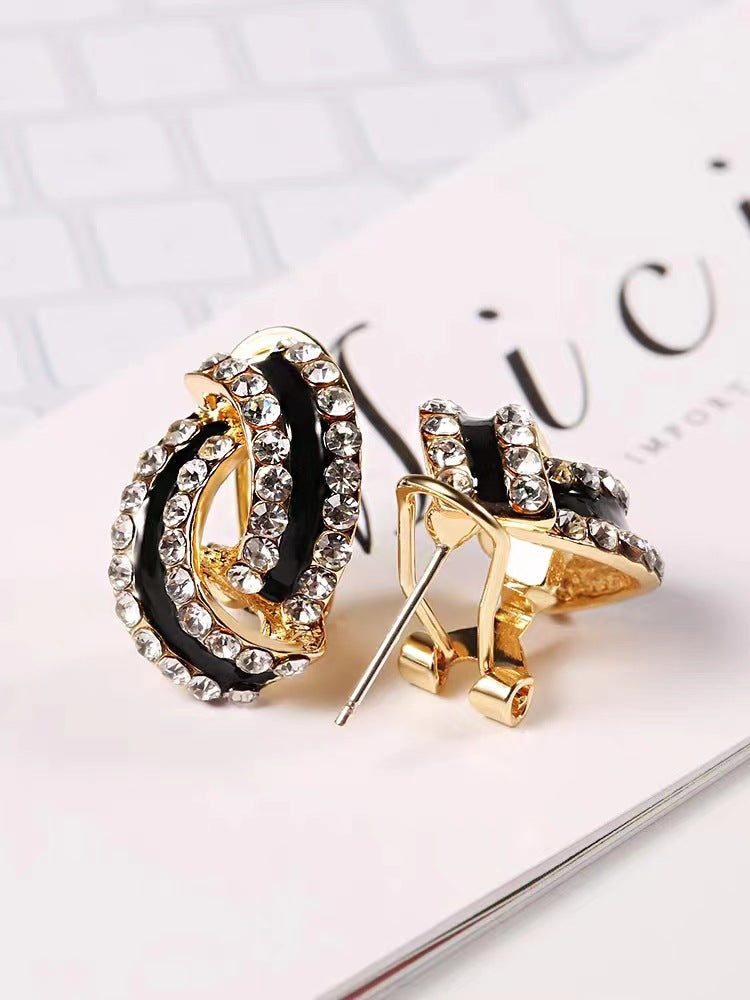 Fashion Personality New Black Drip Screw Ear Clip