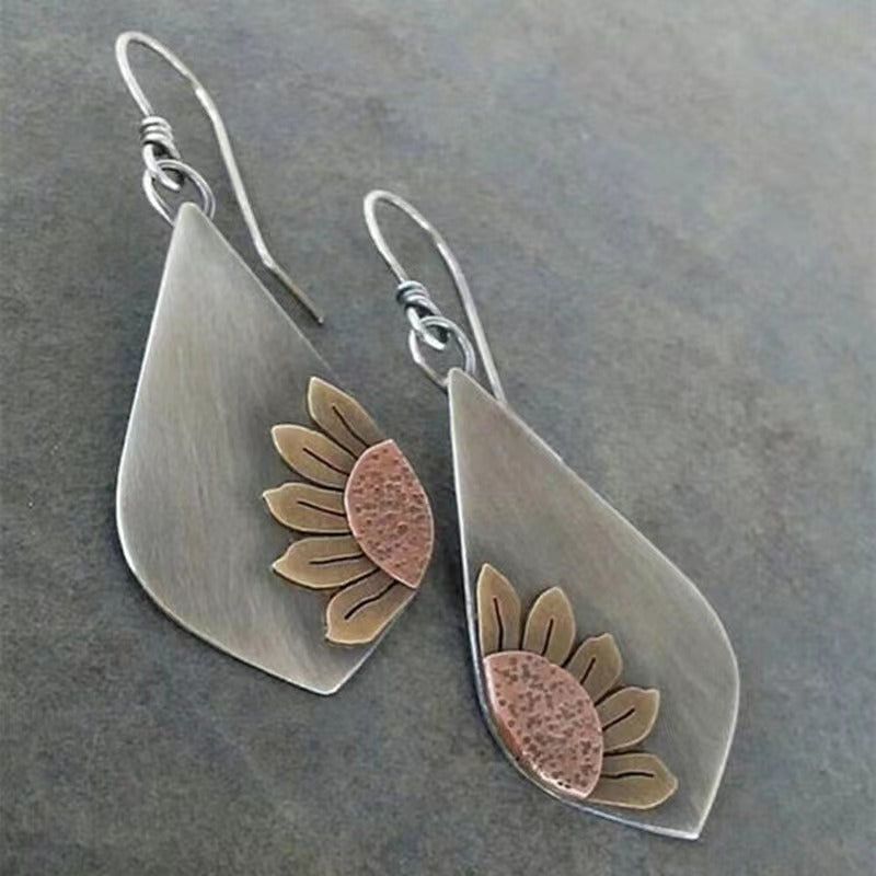 Hand Painting Sunflower Earrings For Women