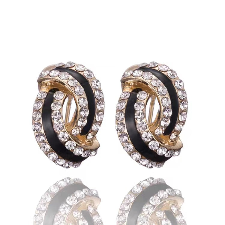 Fashion Personality New Black Drip Screw Ear Clip
