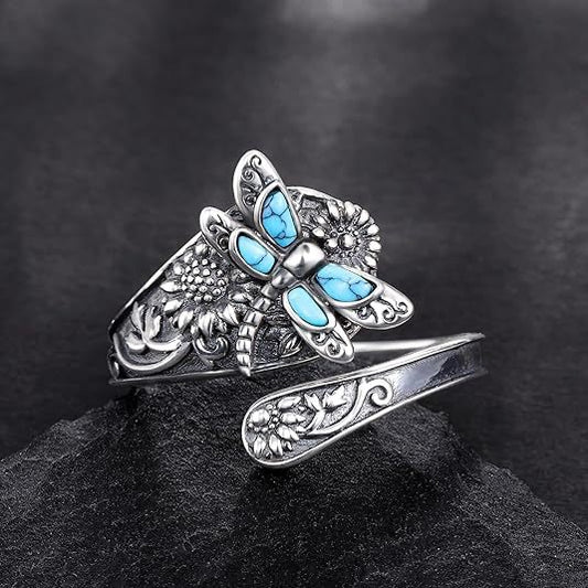 Retro Personalized Bohemian Dragonfly Women's Ring