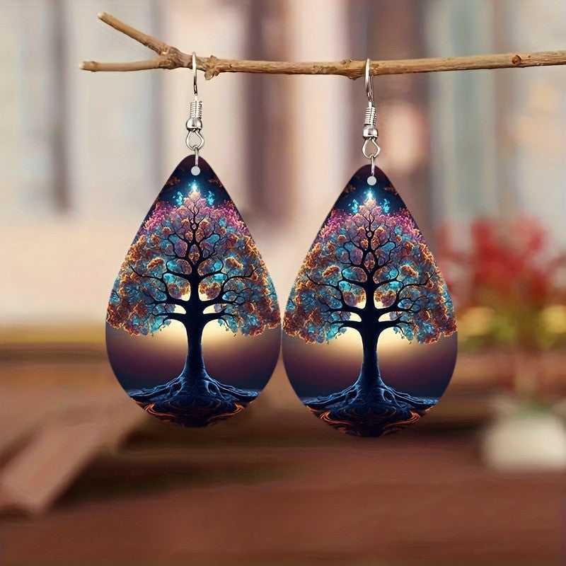 Fashion Colorful Water Ripple Pattern Acrylic Earrings