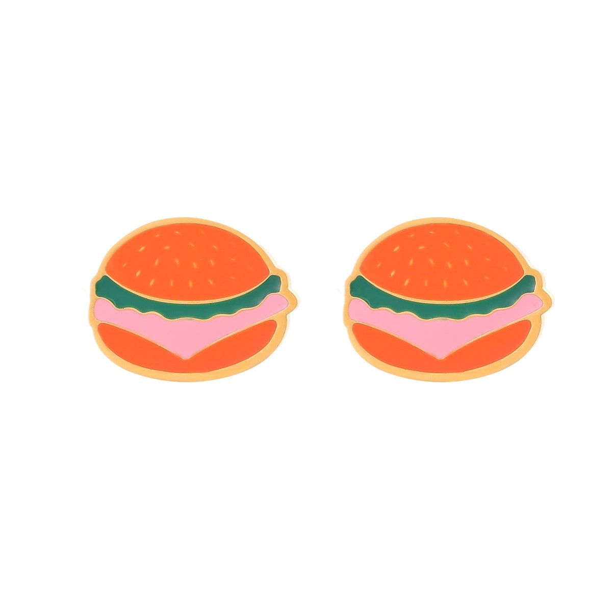 Personalized Creative Colorful Oil Stainless Steel Cute Fruit Cake Ear Studs
