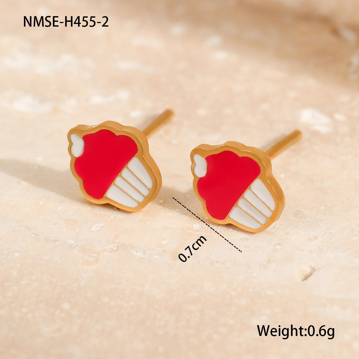 Personalized Creative Colorful Oil Stainless Steel Cute Fruit Cake Ear Studs