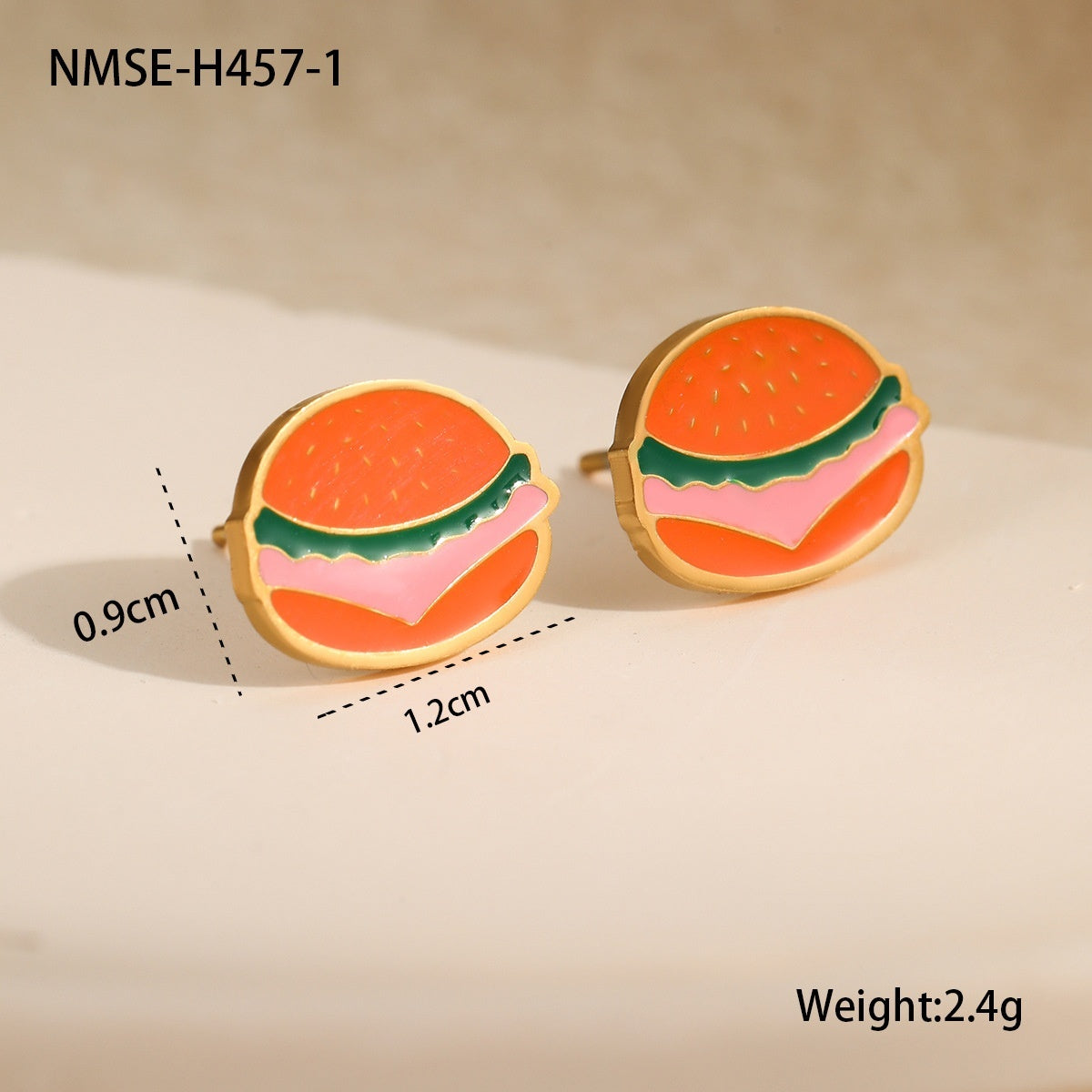 Personalized Creative Colorful Oil Stainless Steel Cute Fruit Cake Ear Studs