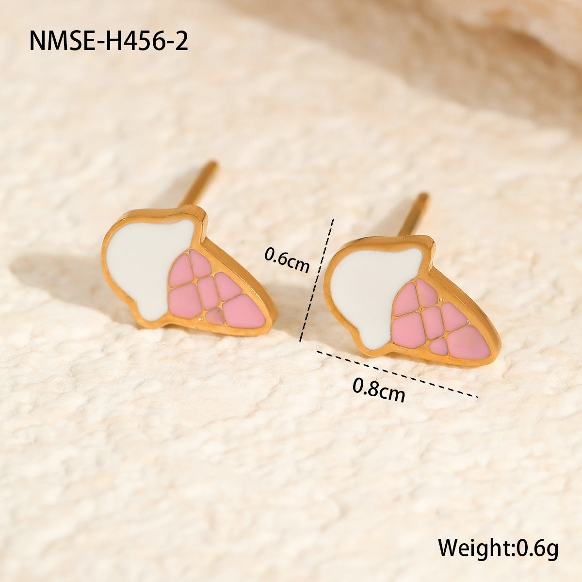 Personalized Creative Colorful Oil Stainless Steel Cute Fruit Cake Ear Studs
